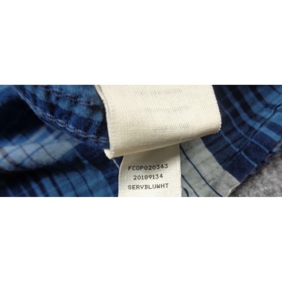 Filson Shirt Mens L Blue White Washed Feather Cloth Plaid Short Sleeve - Picture 8 of 13